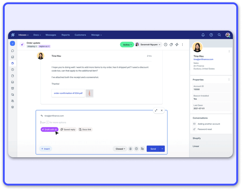 Screenshot of the Help Scout Software. A useful tool for remote work, when you don't have a system administrator near you.