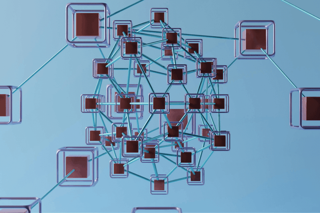 Visual representation of digital nodes illustrating how to network with people through interconnected systems